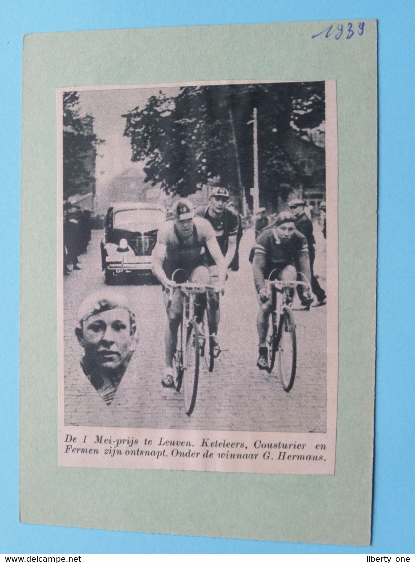 1 Mei Prijs Te LEUVEN, KETELEERS, COUSTURIER En FERMEN ( G. HERMANS ) 1939 ( Zie Foto Voor Detail ) KRANTENARTIKEL ! - Cyclisme