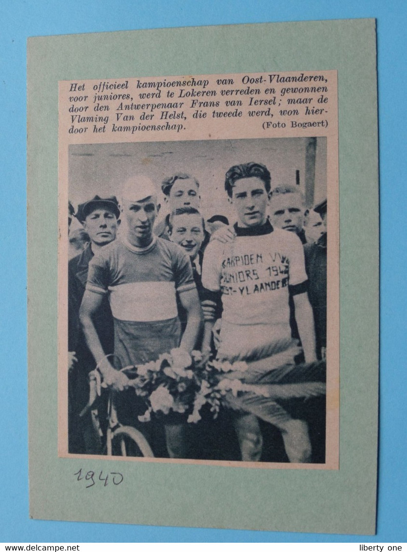 Kampioenschap OOST-VLAANDEREN Juniors/LOKEREN, Frans Van IERSEL Winnaar - 1940 ( Zie Foto Voor Detail ) KRANTENARTIKEL ! - Cyclisme