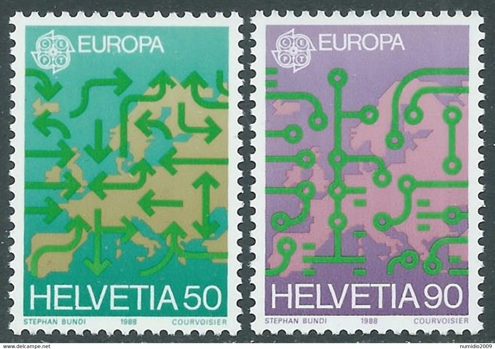 1988 SVIZZERA EUROPA MNH ** - RD21-8 - Unused Stamps