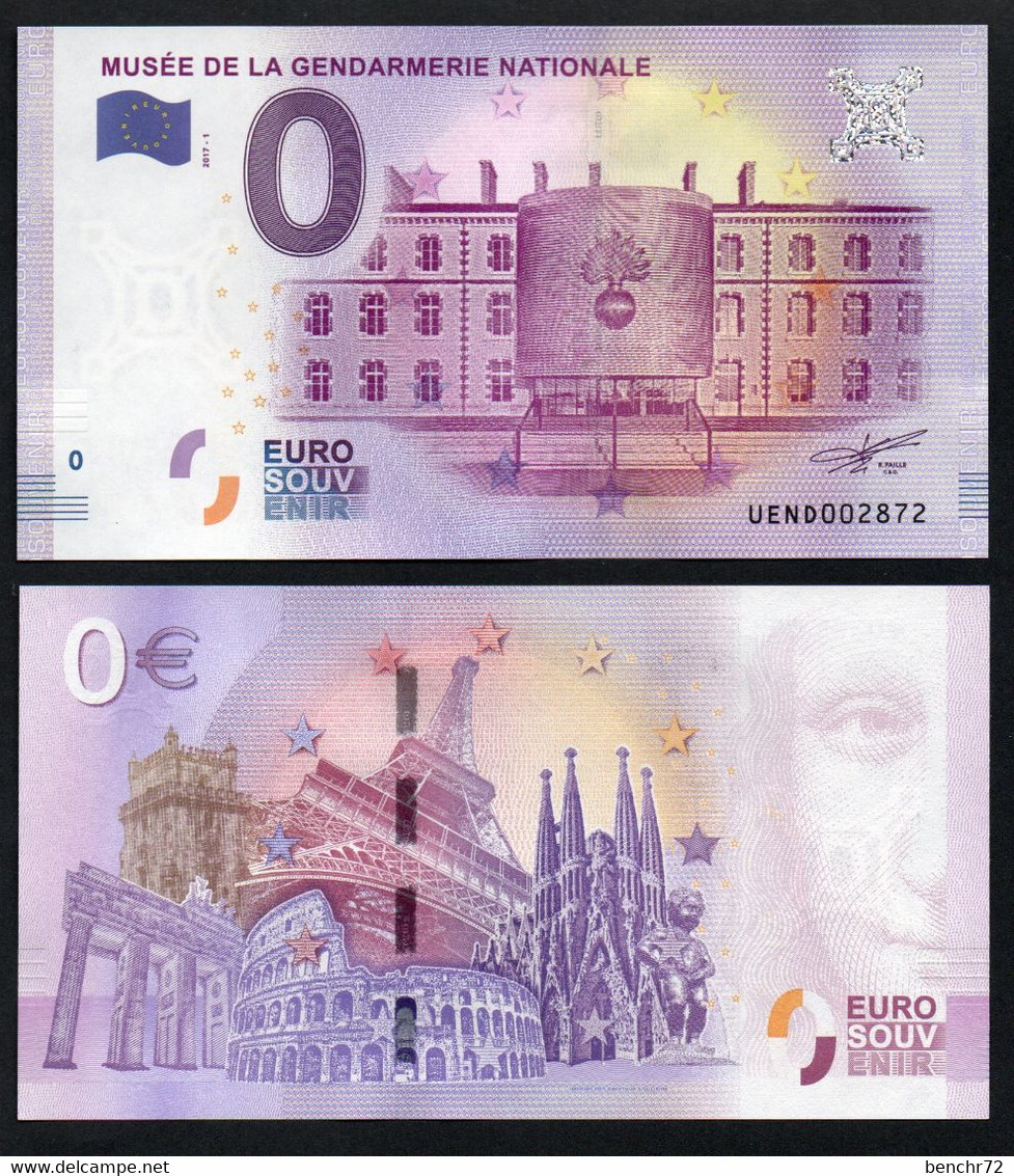 Billet Touristique 0 Euro Souvenir - MELUN - 2017 - MUSEE DE LA GENDARMERIE NATIONALE - Privatentwürfe