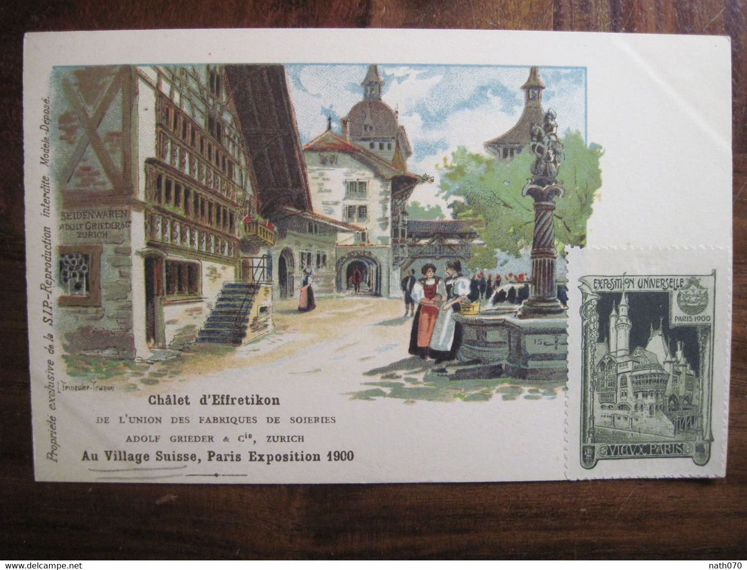 SUISSE 1900 Gruss Aus CPA Litho Schweiz CHALET D'EFFRETIKON De L'UNION Des FABRIQUE De SOIERIES Exposition Paris - Andere & Zonder Classificatie