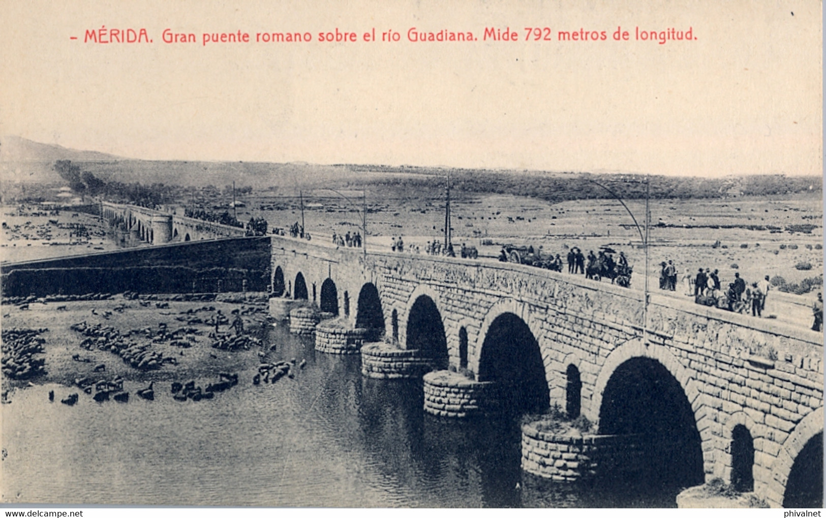 BADAJOZ / MÉRIDA , T.P. NO CIRCULADA , GRAN PUENTE ROMANO SOBRE EL RIO GUADIANA, COLECCIÓN BOCCÓNI - MACIAS - Mérida