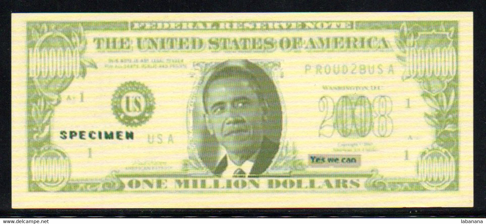 459-USA Billet De Fantaisie 1m De Dollars Obama - Fiktive & Specimen