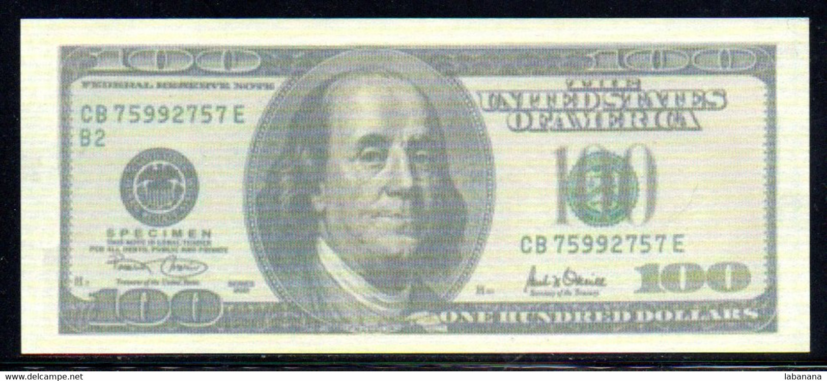 459-USA Billet De Fantaisie 100 $ Specimen - Fiktive & Specimen