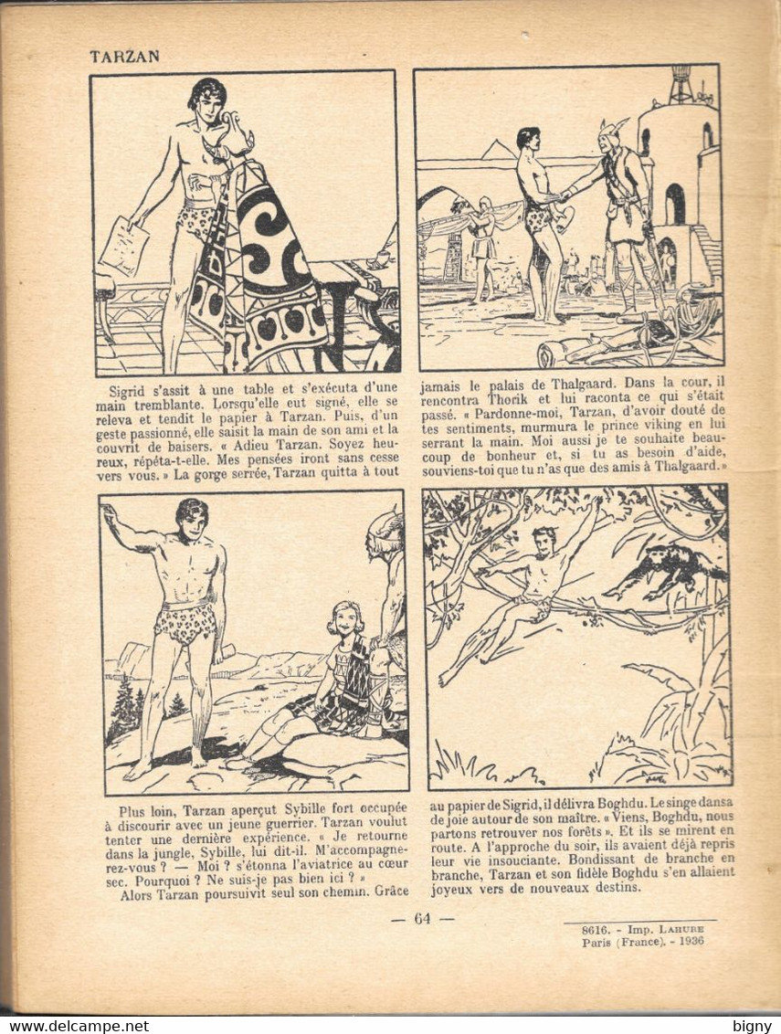 TARZAN N° 1 - Année: 1936 - Edition Originale - Auteur Edgar Rice Burroughs - Illustrateur H. Foster - Tarzan