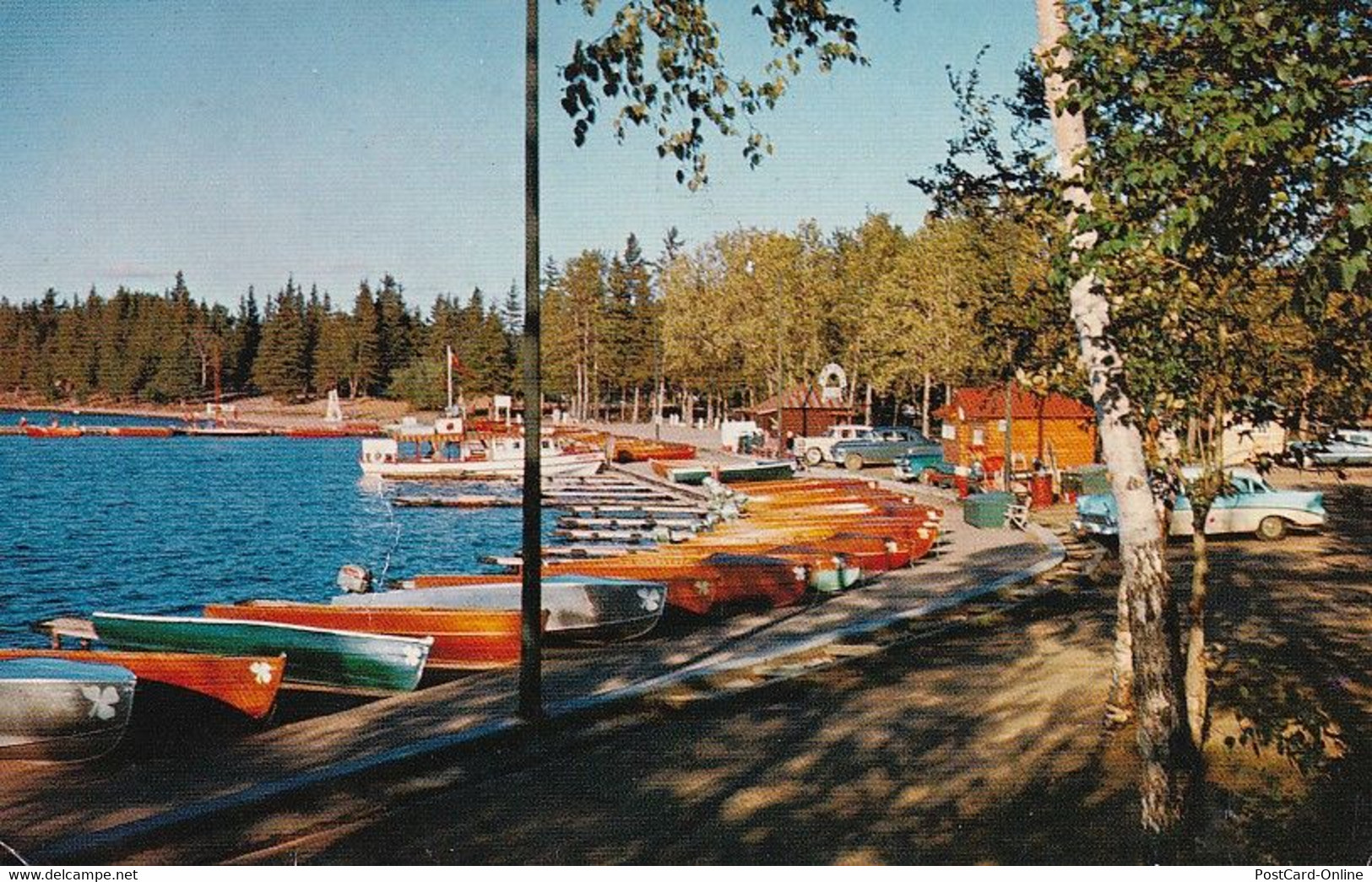 822 - Kanada - Canada , Saskatchewan , Waskesiu Lake , Prince Albert National Park , Boot , Auto - Gelaufen 1958 - Altri & Non Classificati