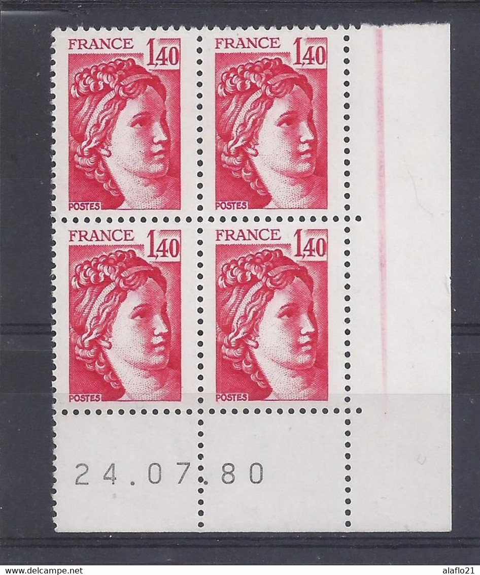 SABINE N° 2102 - BLOC De 4 COIN DATE - NEUF SANS CHARNIERE - 24/07/80 - 1970-1979