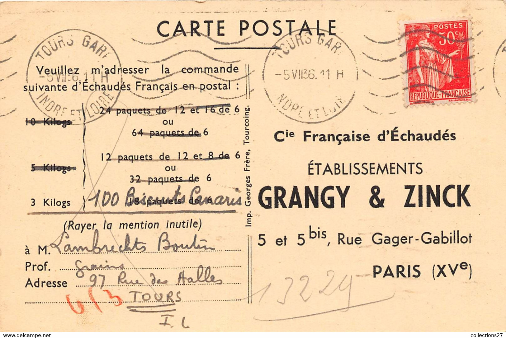 PARIS-75015-5 ET 5 BIS RUE GAGER-GABILLOT- ETABLISSEMENTS GRANGY ET ZINCK, FOUR N° 1 - Paris (15)