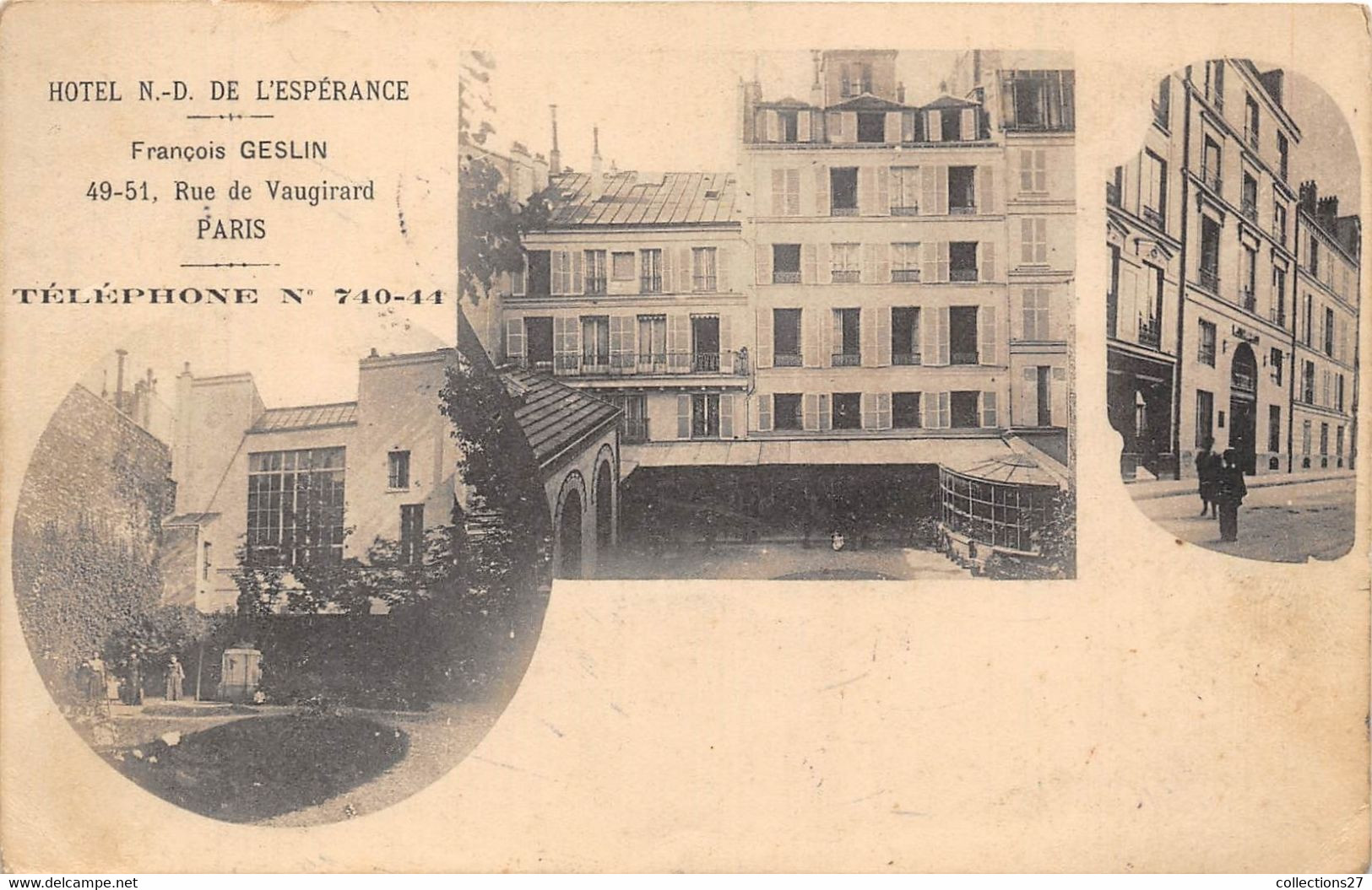 PARIS-75015-49/51 RUE DE VAUGIRARD- HÔTEL NOTRE-DAME DE L'ESPERANCE - Paris (15)