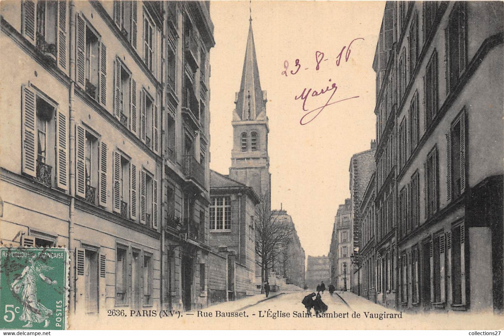 PARIS-75015- RUE BAUSSET L'EGLISE SAINT-LAMBERT DE VAUGIRARD - Paris (15)