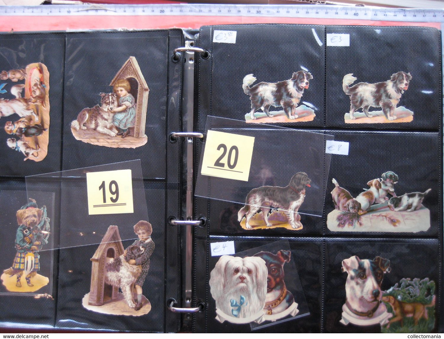 SCRAPS_MAP25 COLLECTION anno 1880 à 1900 Litho prints (count yourself ) die-cuts anthropomorph Dogs Hunden Chien