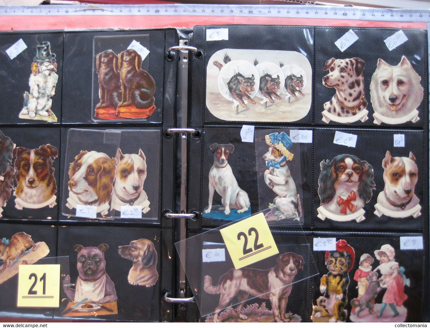 SCRAPS_MAP25 COLLECTION anno 1880 à 1900 Litho prints (count yourself ) die-cuts anthropomorph Dogs Hunden Chien