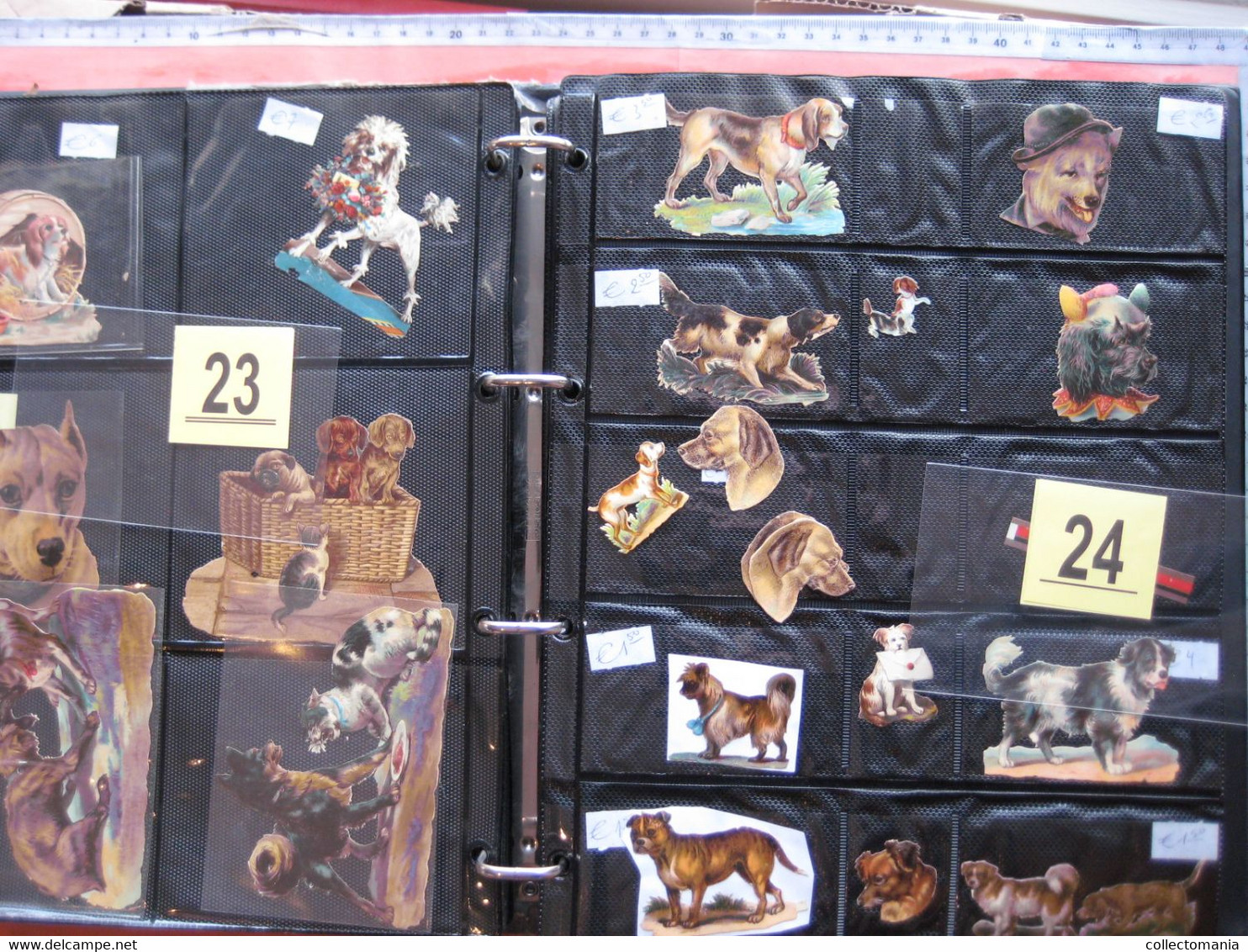 SCRAPS_MAP25 COLLECTION anno 1880 à 1900 Litho prints (count yourself ) die-cuts anthropomorph Dogs Hunden Chien