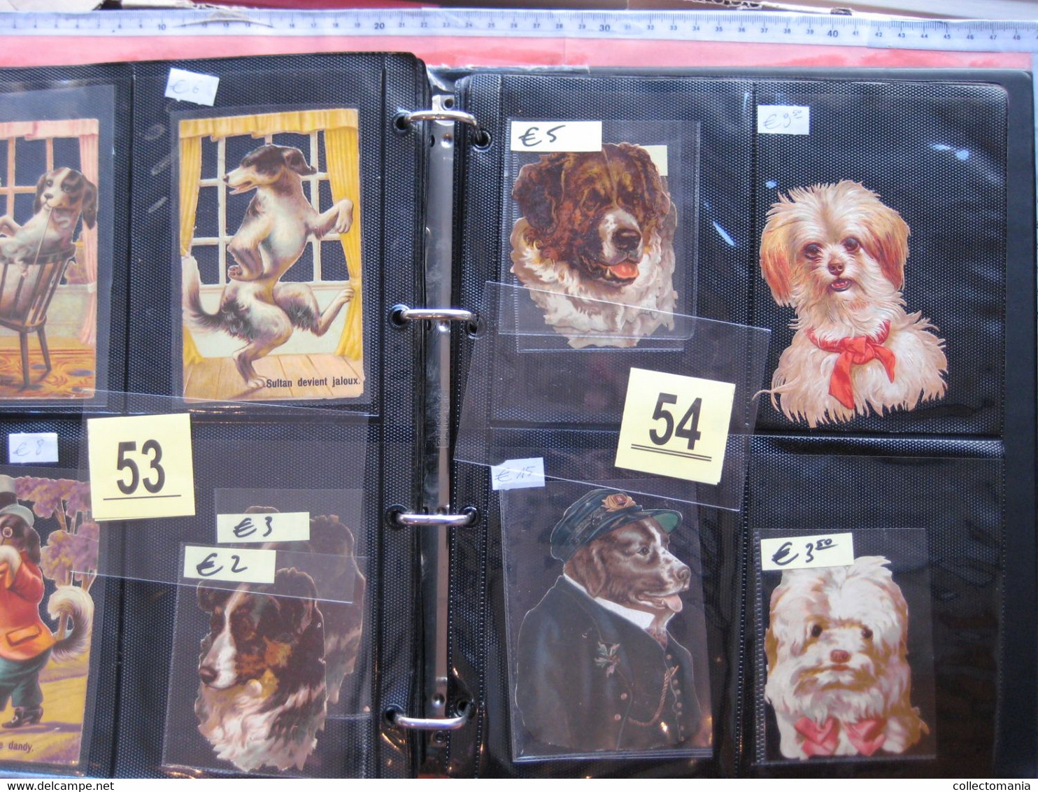 SCRAPS_MAP25 COLLECTION anno 1880 à 1900 Litho prints (count yourself ) die-cuts anthropomorph Dogs Hunden Chien