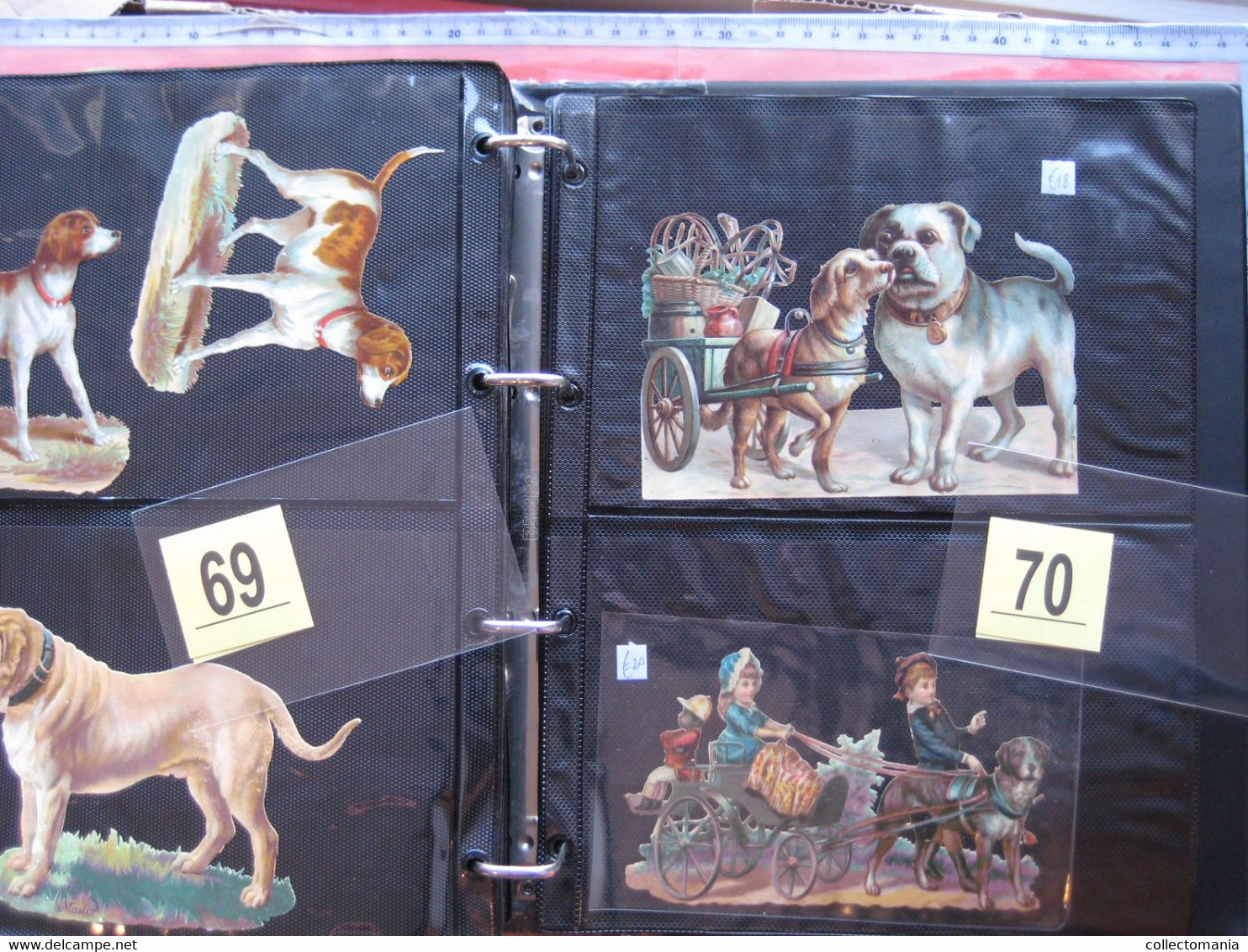 SCRAPS_MAP25 COLLECTION anno 1880 à 1900 Litho prints (count yourself ) die-cuts anthropomorph Dogs Hunden Chien