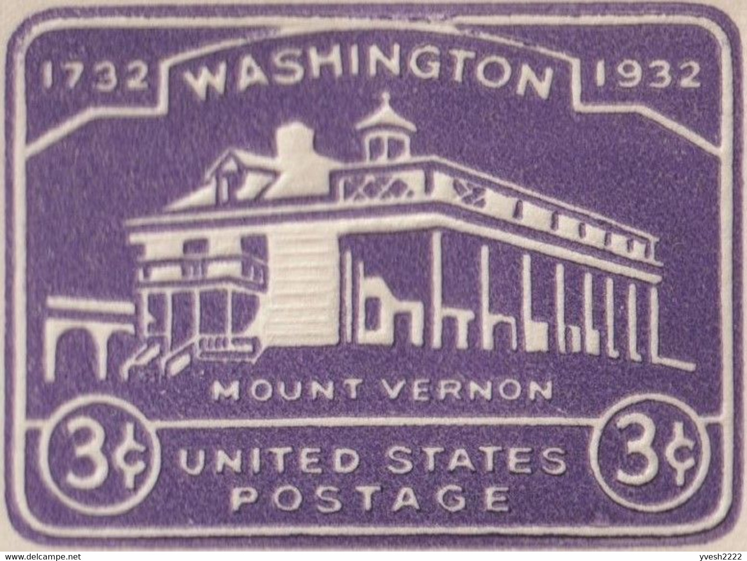 USA 1932. 5 Entiers Postaux, Enveloppes Officielles. Mont Vernon, Résidence De George Washington Né En 1732 - George Washington