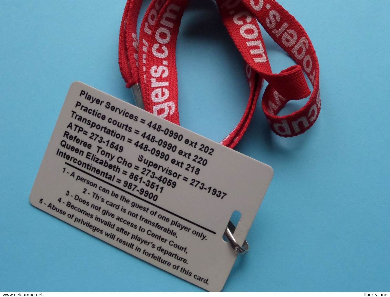 COUPE ROGERS CUP : CHRISTOPHE ROCHUS Belgium / Accreditation CARD / With ORIGINAL Lanyard / Cordon ! - Autres & Non Classés