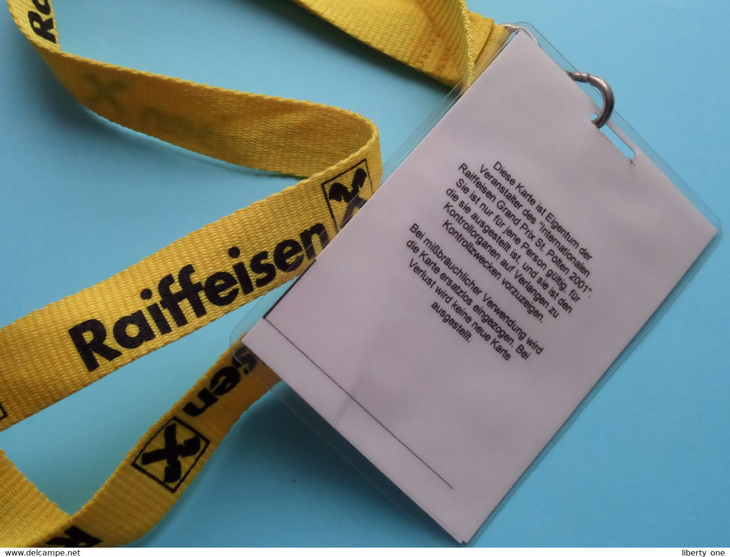 RAIFFEISEN GRAND PRIX 2001 : CHRISTOPHE ROCHUS Belgium / Accreditation CARD / With ORIGINAL Lanyard / Cordon ! - Sonstige & Ohne Zuordnung