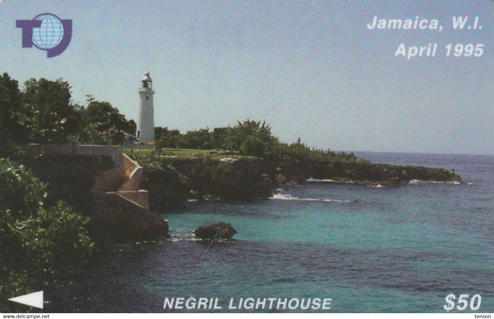 Jamaica, 19JAMA, $50, Negril Lighthouse, 2 Scans. - Jamaïque