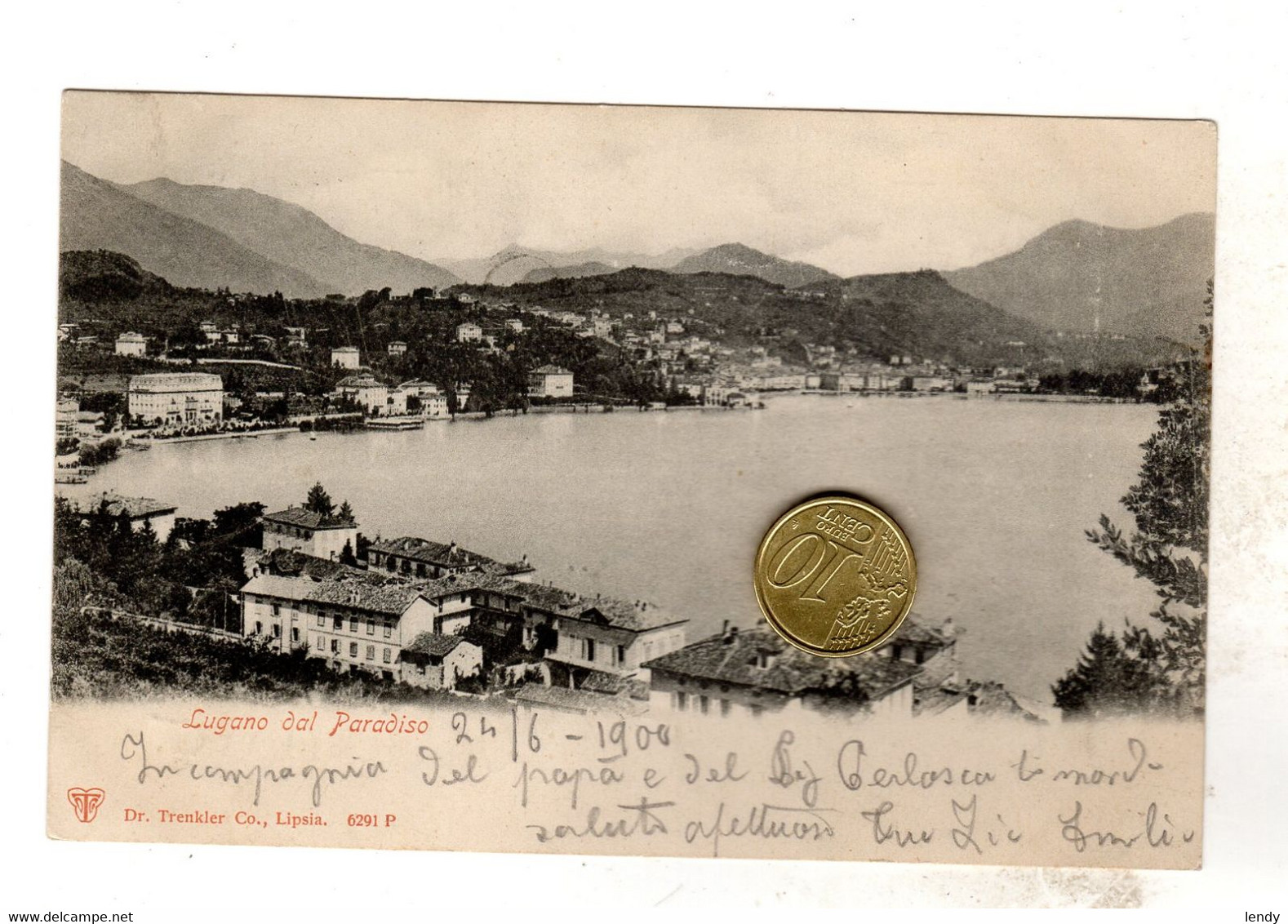 Lugano Dal Paradiso Viaggiata 1900 Svizzera Swizerland - Paradiso