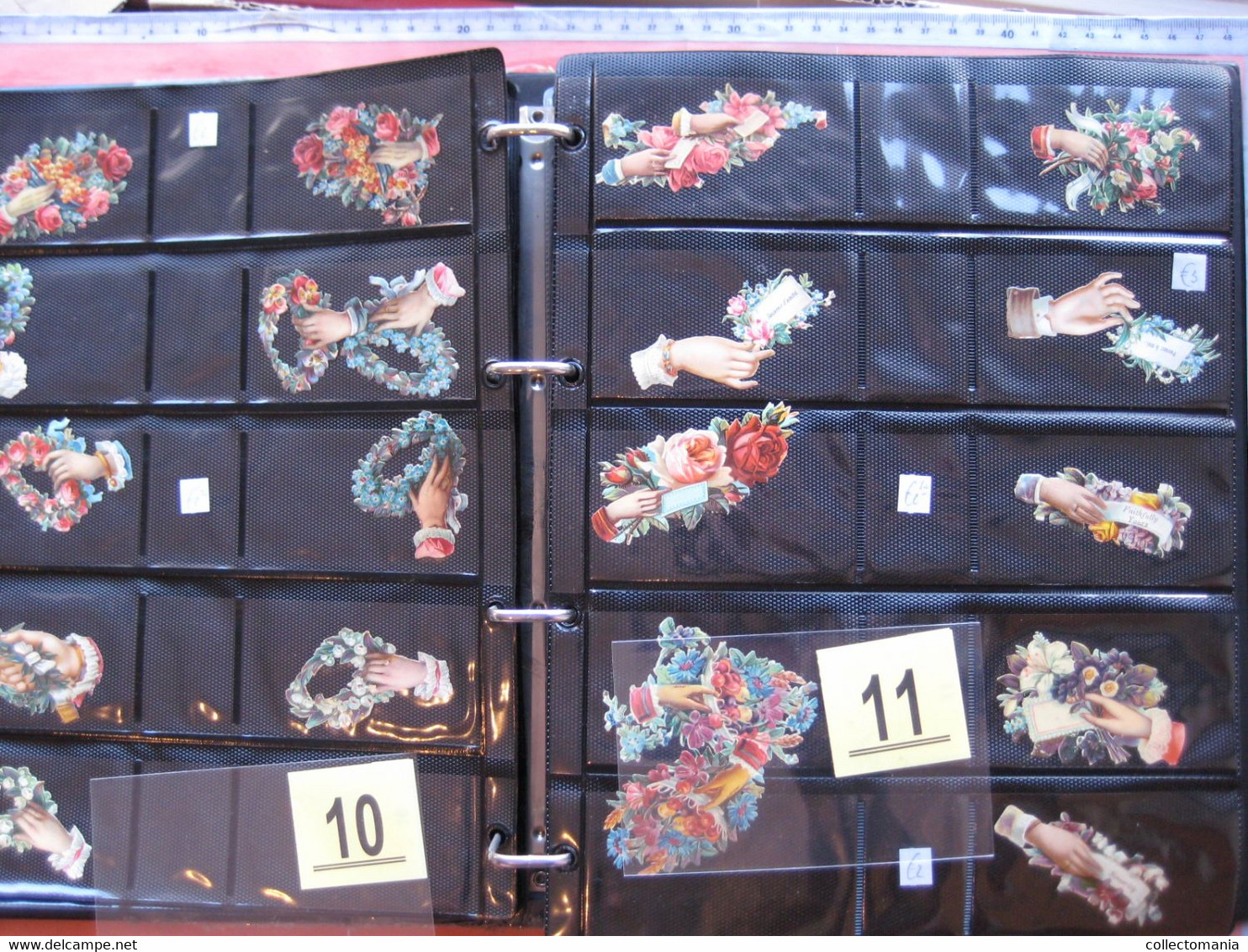 SCRAPS_MAP26 COLLECTION anno 1880 à 1900 Litho prints (count yourself ) die-cuts HANDS greetings Flowers Fleurs