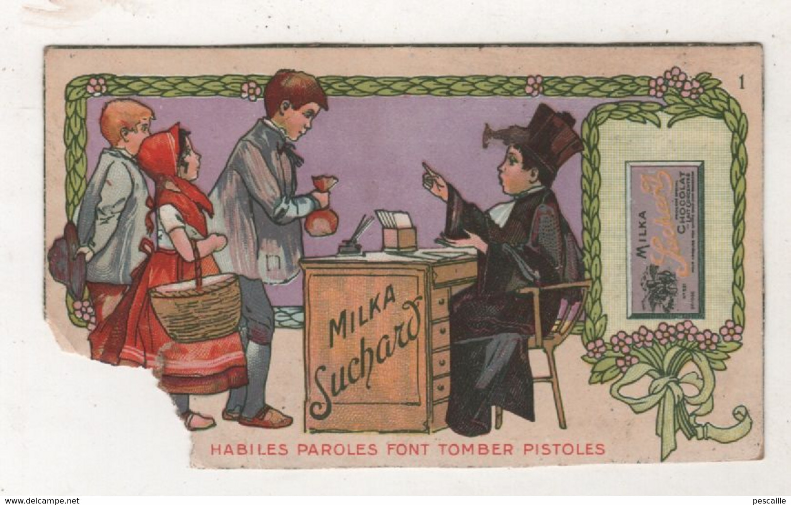 JOLI CHROMO ANCIEN CHOCOLAT MILKA SUCHARD - HABILES PAROLES FONT TOMBER PISTOLES - AVOCAT JUGE - Suchard