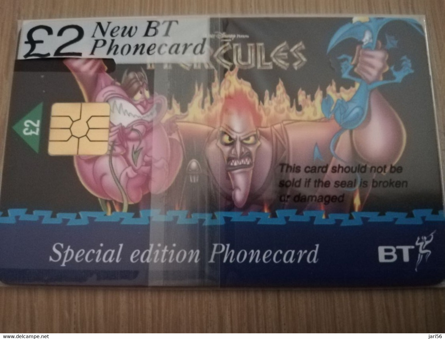 GREAT BRETAGNE  CHIPCARDS HERCULES/ DISNEY  SERIE 6X 2 POUND Sealed In Wrapper    MINT CONDITION      **3856** - BT Général
