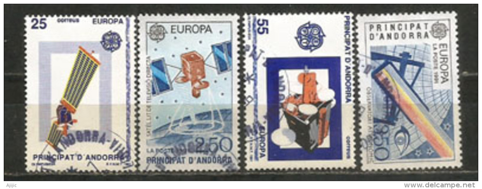 ANDORRA.  L'Europe & L'Espace.   EUROPA 1991.  4 Timbres Oblitérés 1 ère Qualité. NO PJ - Usati