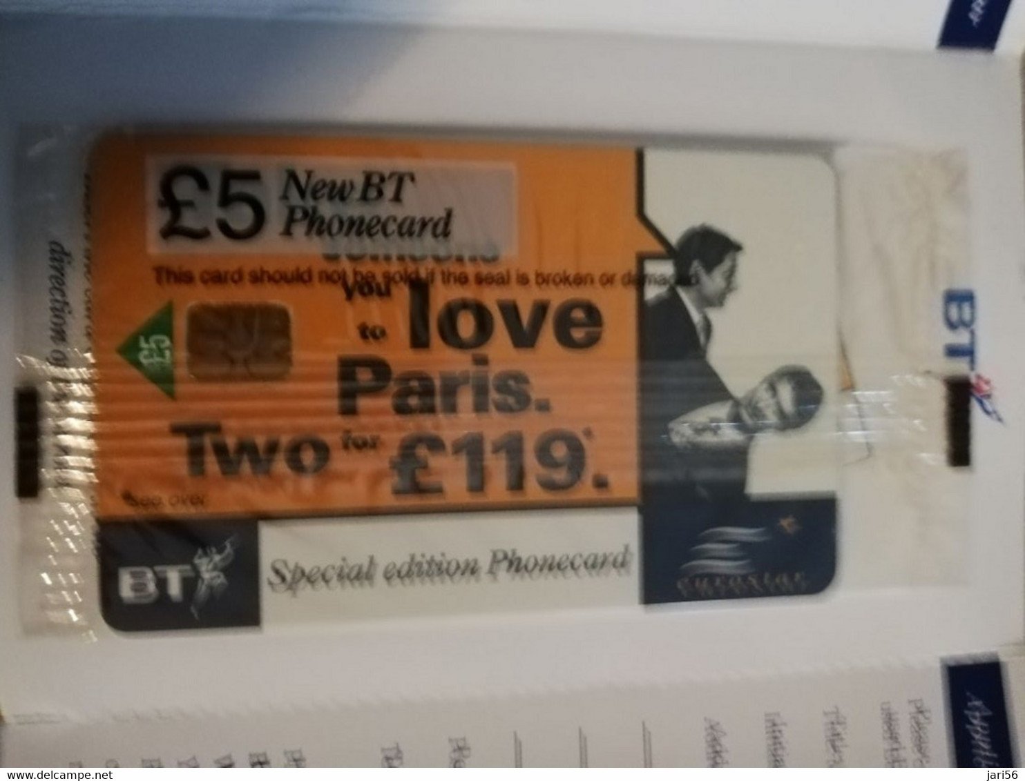 GREAT BRETAGNE  CHIPCARDS  EUROSTAR /SPECIAL FOLDER       5 POUND Sealed In Wrapper    MINT CONDITION      **3860** - BT Generale