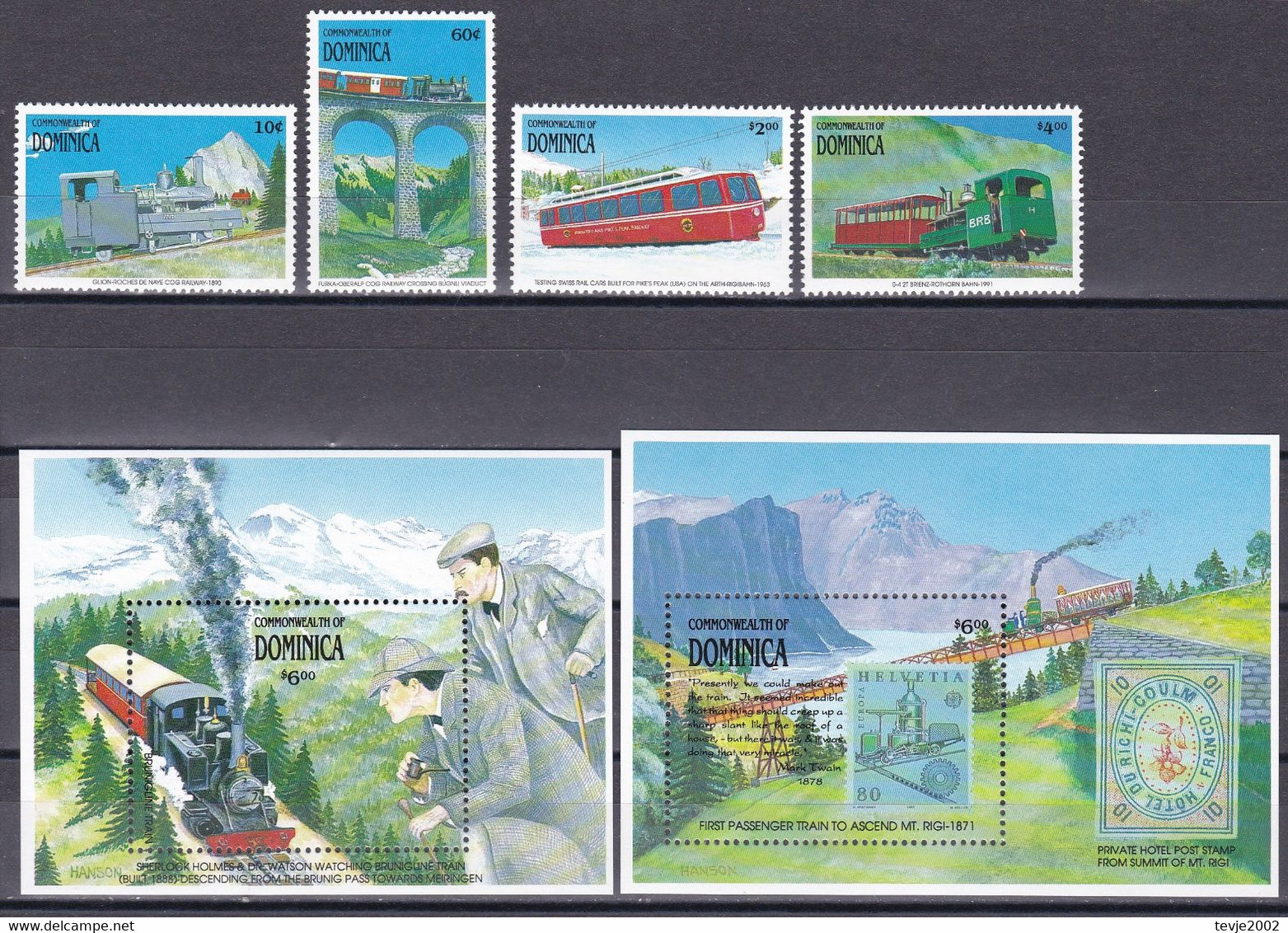 Dominica 1991 - Lot - Postfrisch MNH - Schweizer Bergbahnen - Sonstige (Land)