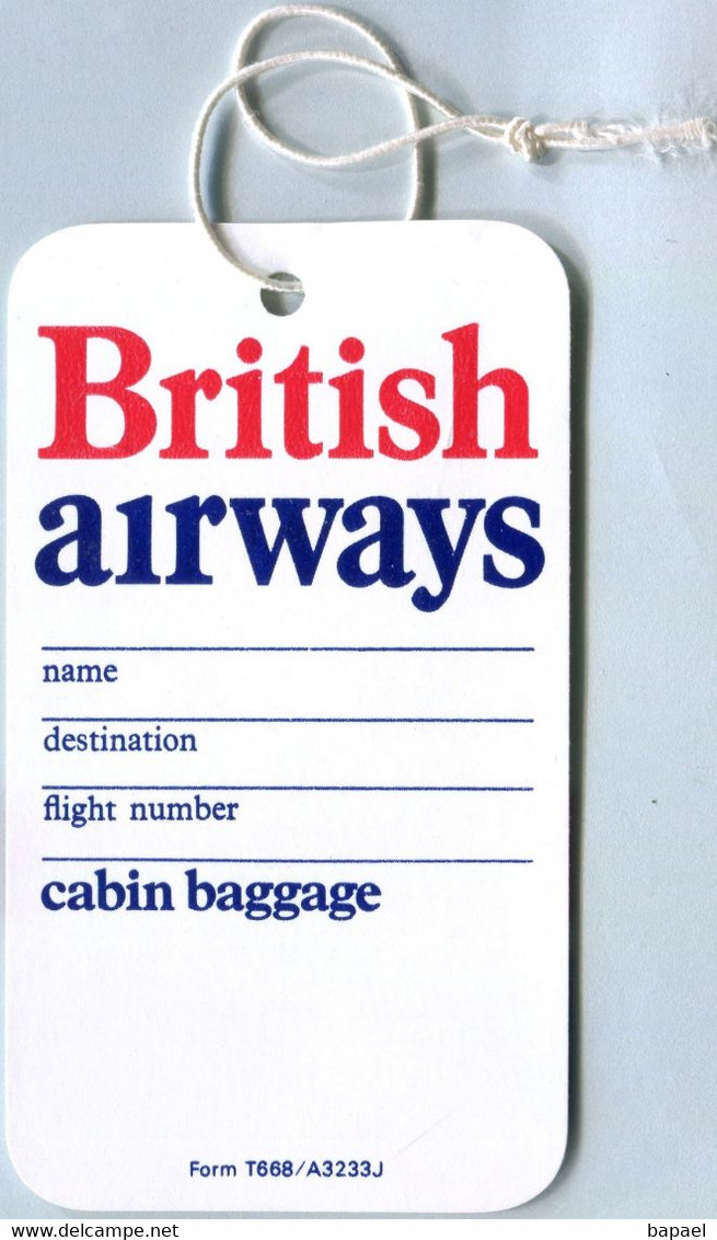 Étiquette De Bagages - British Airways - (Cabin Baggage) (Recto-Verso) - Etichette Da Viaggio E Targhette