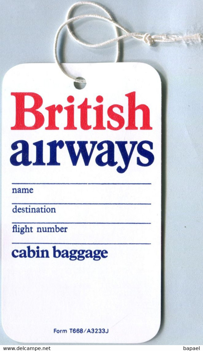 Étiquette De Bagages - British Airways - (Cabin Baggage) (Recto-Verso) - Baggage Labels & Tags