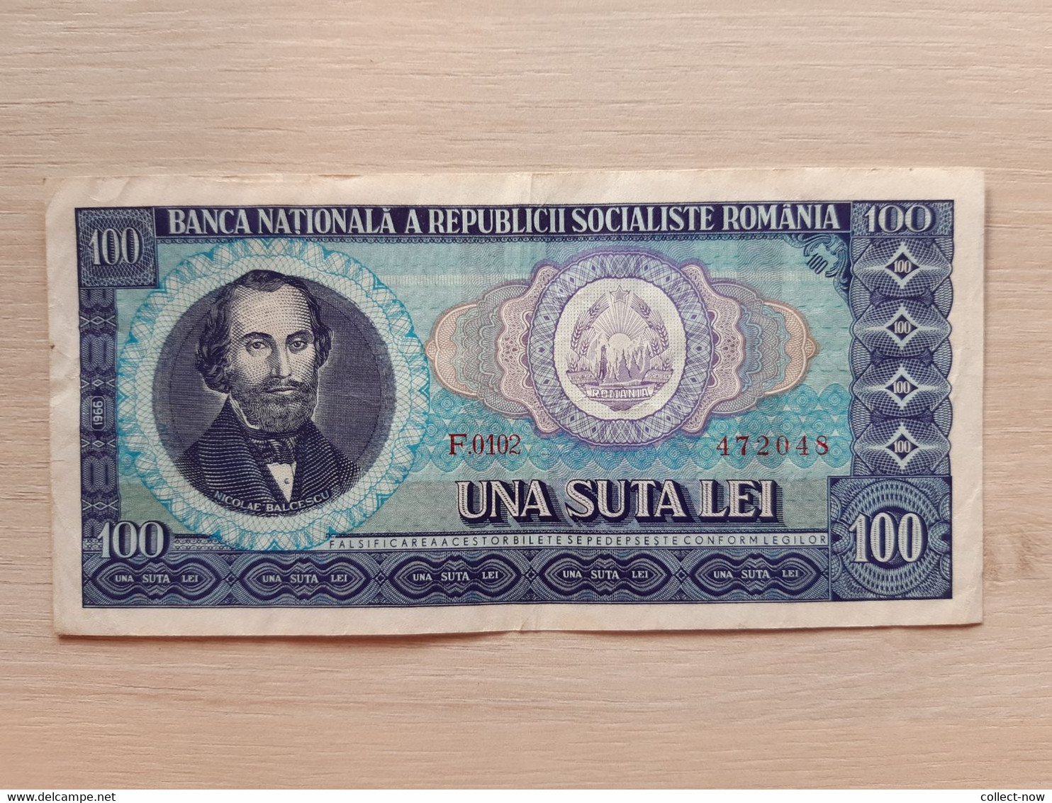 1966 - 100 Lei - Nicolae Bălcescu , Banknotes Banknoten Billets Banconote , Romania Rumanien Roumanie - Roemenië