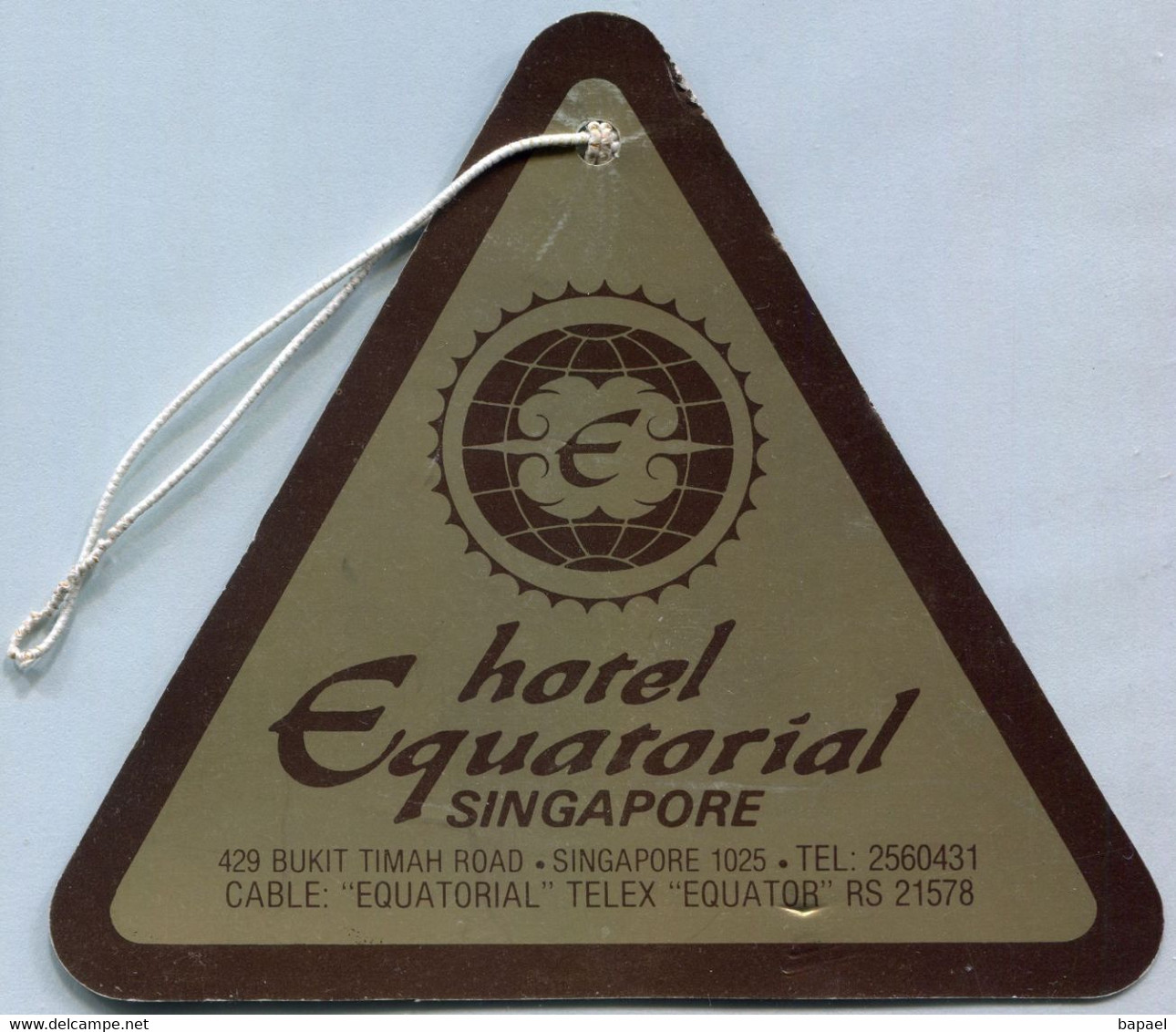 Étiquette De Bagages - Hôtel Équatorial (Singapore) (Recto-Verso) - Etiquetas De Equipaje