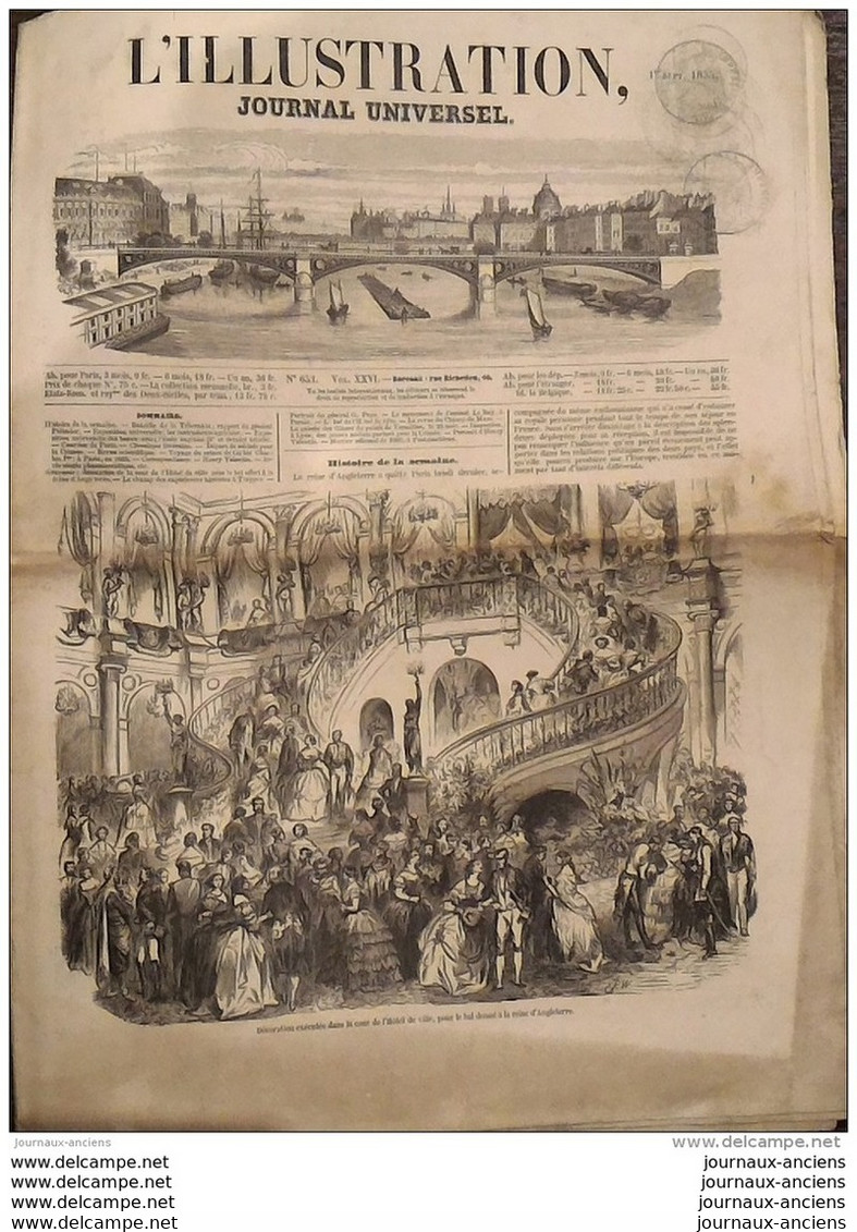 1855 TRAPPES REVUE AGRICOLE - PORNIC STATUE AMIRAL LE RAY - REINE D'ANGLETERRE - HOTEL DE VILLE DE LYON - HENRI VALENTIN - 1850 - 1899