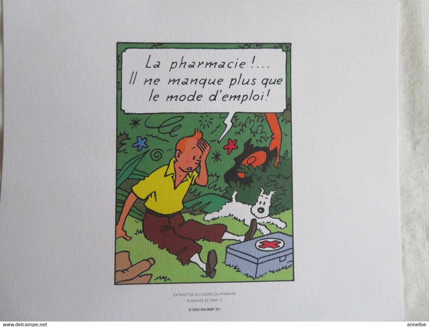 Planche TINTIN  "Les Cigares Du Pharaon"  N°33 Strip 12 Ed Hergé-Moulinsart 2011 Ex Libris - Illustratoren G - I