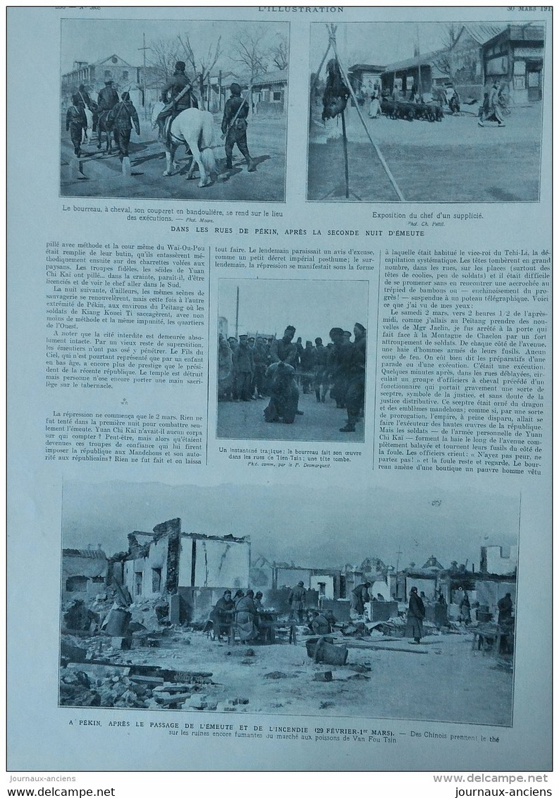 1912 LE SULTAN DU MAROC - CHANTILLY BANDITS AUTOMOBILE - EDOUARD DETAILLE UNIFORME - EMEUTES ET RÉPRESSIONS A PEKIN  -
