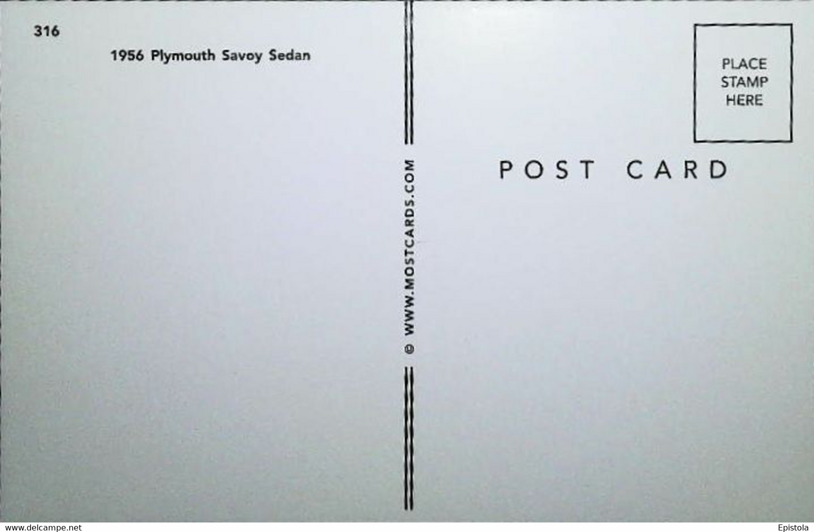 ► PLYMOUTH  Savoy Sedan 1956  (Litho In U.S.A.) - American Roadside