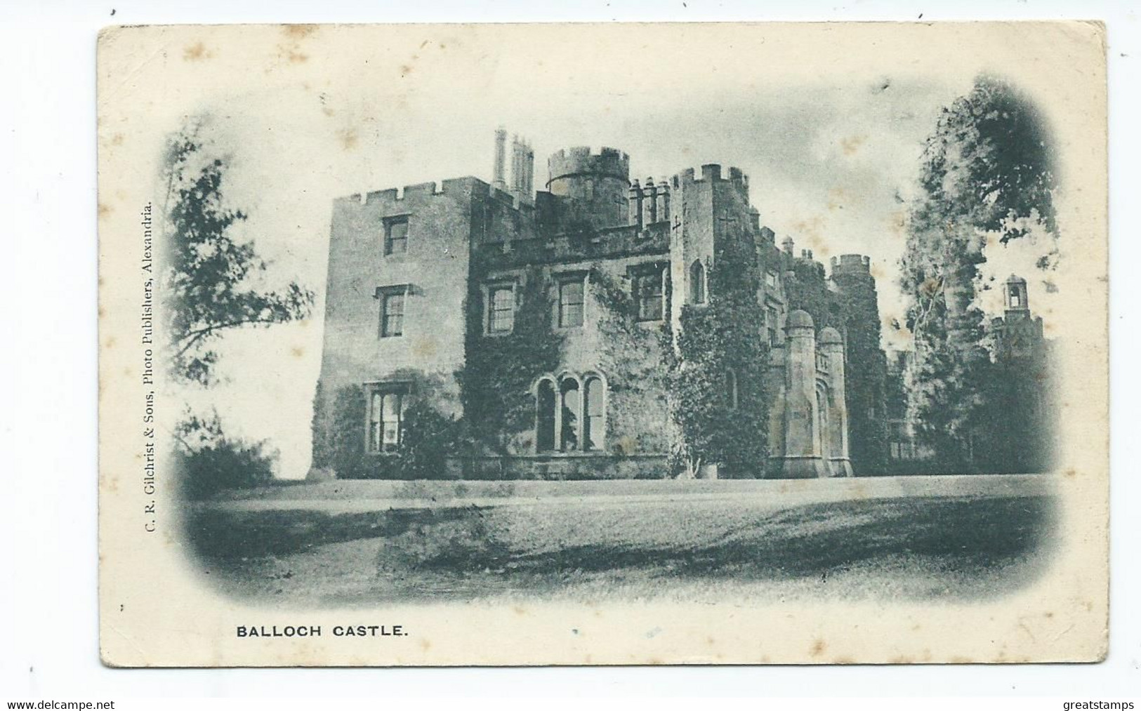 Scotland Postcard Balloch Castle Dunbartonshire Posted Alexandria 1904 - Dunbartonshire