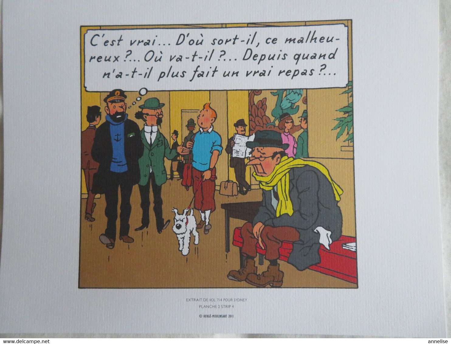 Planche TINTIN  "Vol 714 Pour Sydney"  N°2 Strip 4  Ed Hergé-Moulinsart 2011 Ex Libris - Illustrators G - I