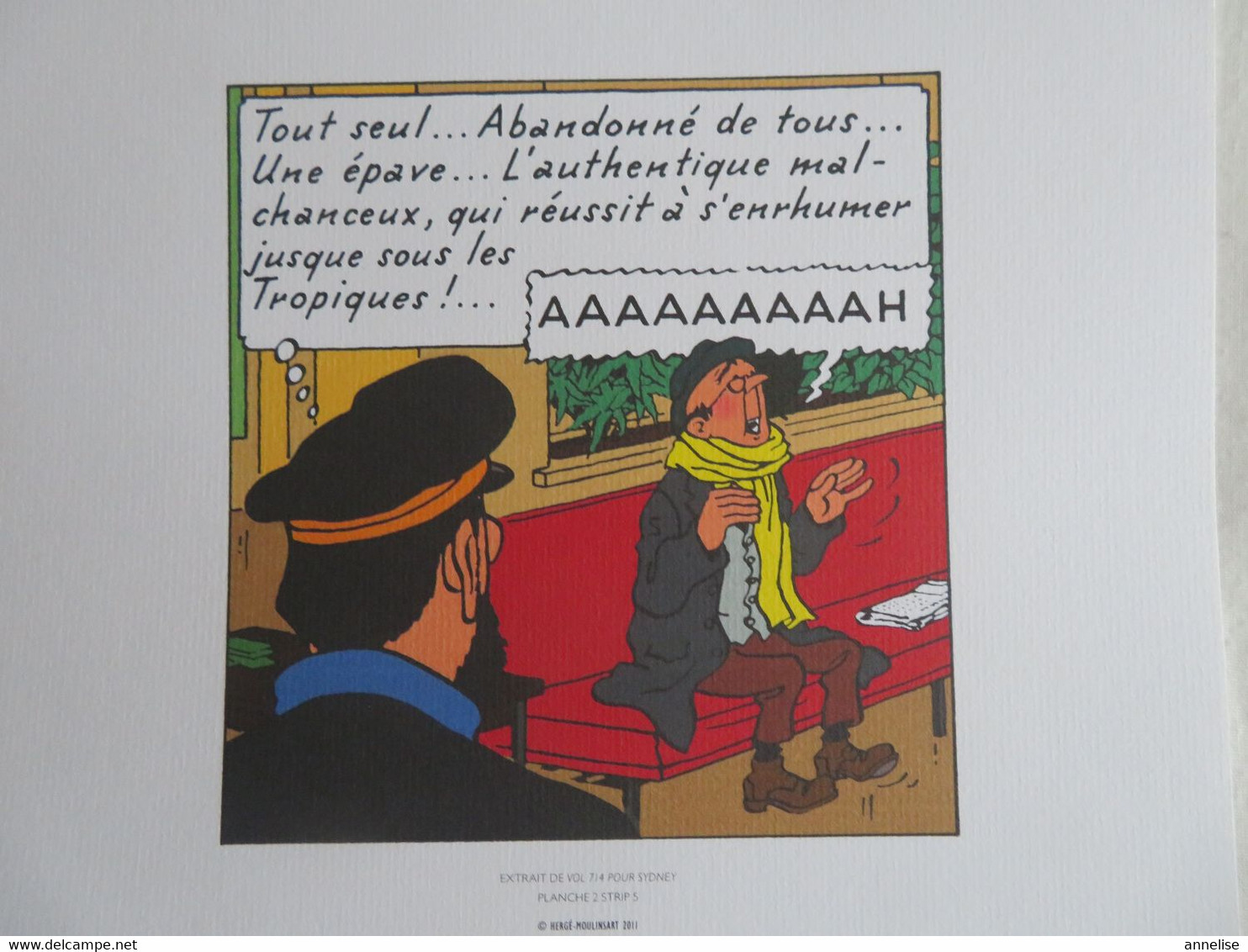 Planche TINTIN  "Vol 714 Pour Sydney"  N°2 Strip 5  Ed Hergé-Moulinsart 2011 Ex Libris - Künstler G - I