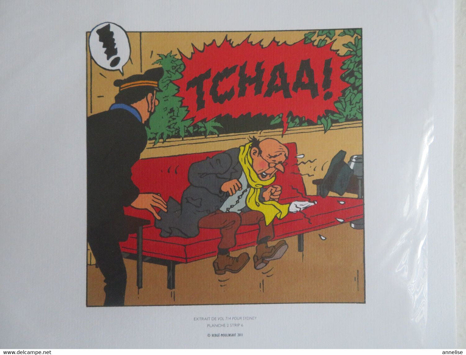 Planche TINTIN  "Vol 714 Pour Sydney"  N°2 Strip 6  Ed Hergé-Moulinsart 2011 Ex Libris - Künstler G - I