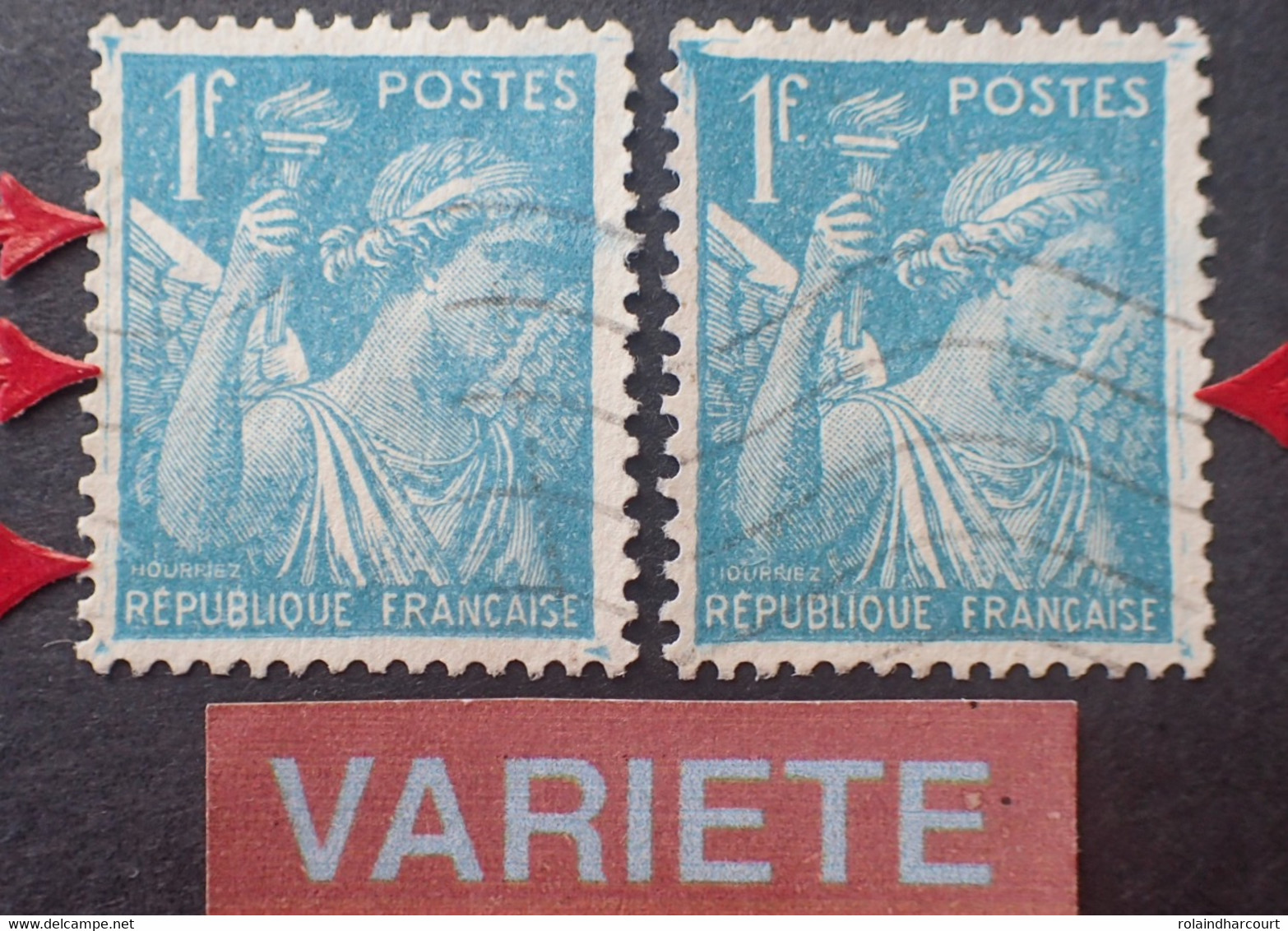 R1098/57 - 1944 - TYPE IRIS - N°650 ☉ - VARIETE ➤➤➤ Grande Ligne Verticale Bleue En Marge - Oblitérés