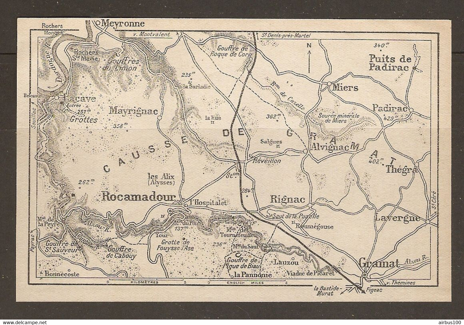 CARTE PLAN 1926 - CAUSSE De GRAMAT - ROCAMADOUR - RIGNAC - LAVERGNE - MIERS - MAYRIGNAC - LACAVE - LAUZOU - PADIRAC - Carte Topografiche