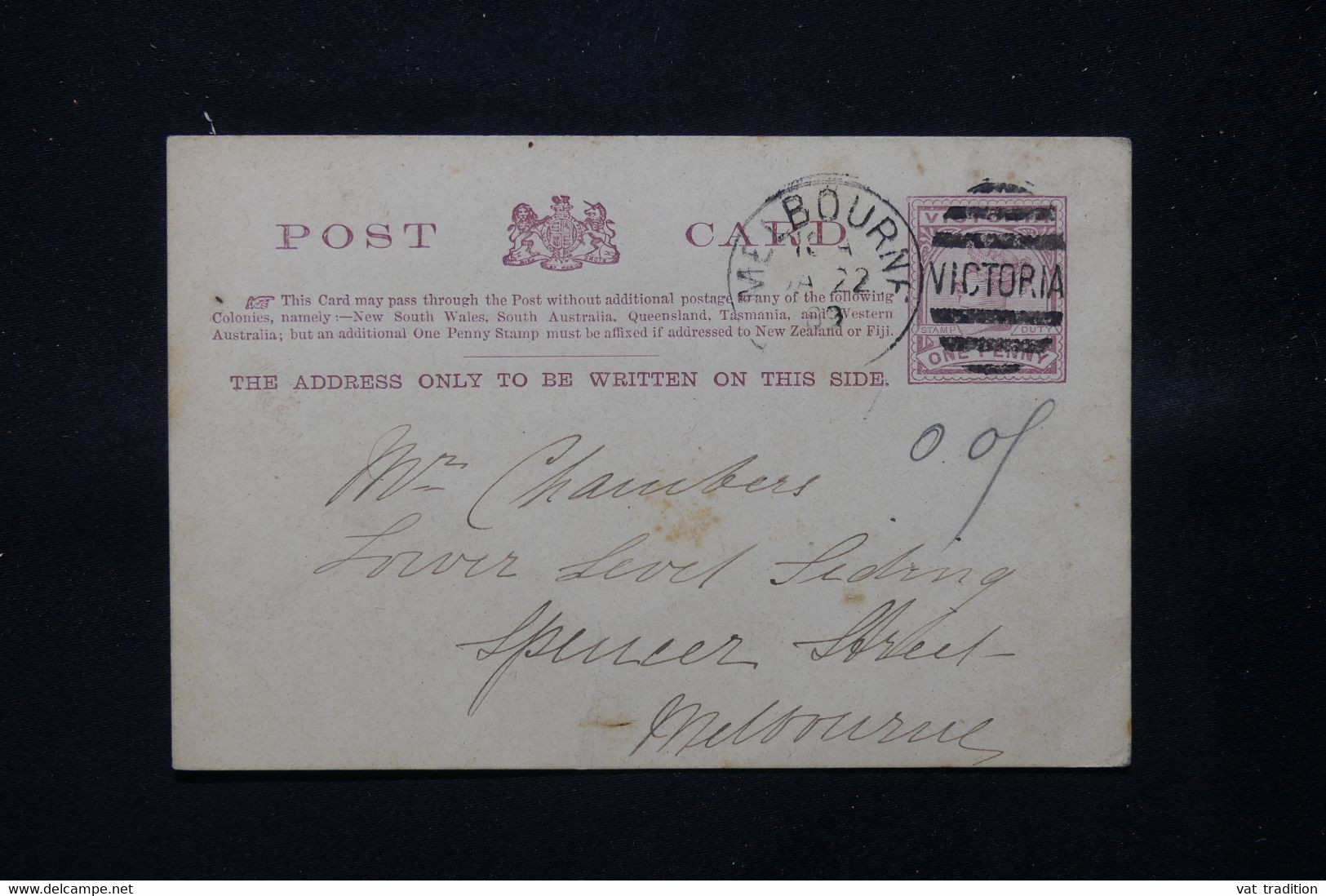 VICTORIA - Entier Postal De Melbourne En 1889 Pour Melbourne - L 78811 - Lettres & Documents