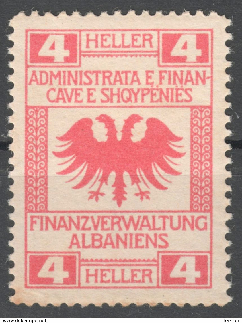 ALBANIA - AUSTRIA Hungary KUK Occupation - Revenue Tax Stamps - 1916 Militärverwaltung - Used 4 H - EAGLE - MNH - Revenue Stamps