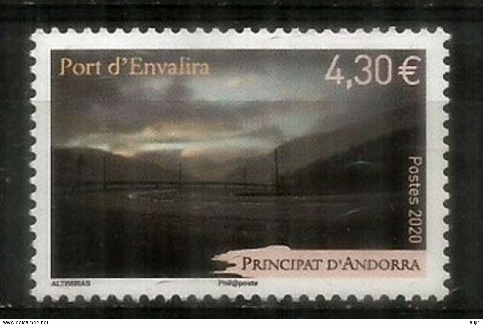 2020  Port D'Envalira 2409 M, Le Plus Haut Col Routier Des Pyrénées,route Accès D'Andorre. Timbre Neuf ** Haute Faciale, - Unused Stamps