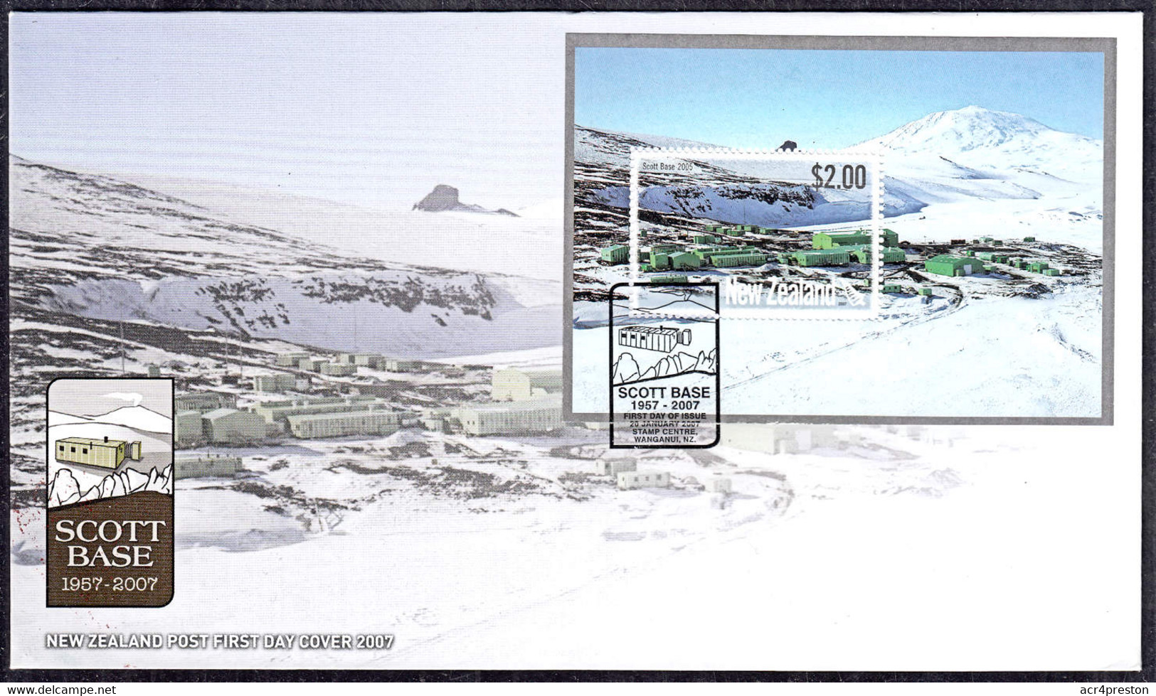 Ca0446 NEW ZEALAND 2007, 50th Anniv. Scott Base, FDC (crease On Rear Flap) - Covers & Documents