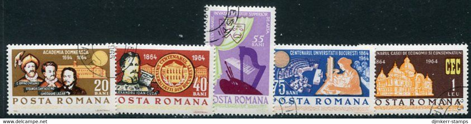 ROMANIA 1964 Anniversaries Used  Michel 2338-42 - Usado