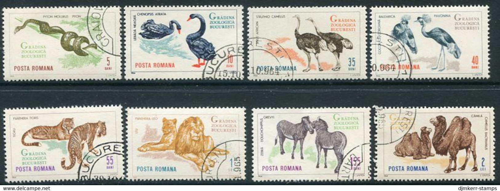 ROMANIA 1964 Bucharest Zoo Used.  Michel 2330-37 - Used Stamps